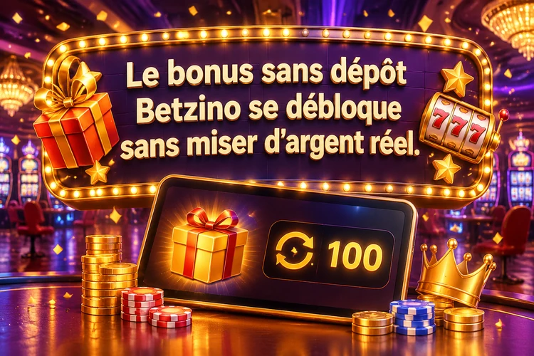 Le bonus sans dépôt Betzino se débloque sans miser d'argent réel