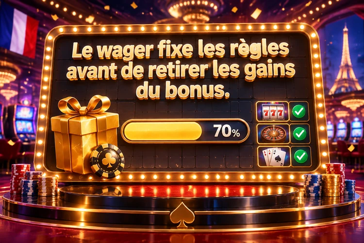 Le wager fixe les règles avant de retirer les gains du bonus
